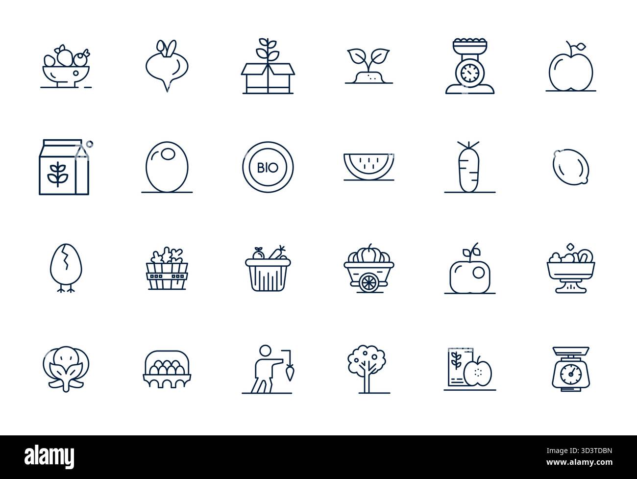 Advanced collection of 24 Grid Fitted vector icons inspired by Produce ...