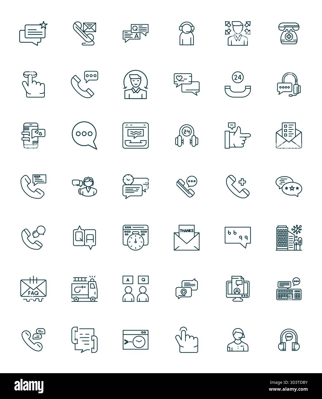 Professionally designed 42 vector icons in Bold Line, capturing the essence of Response with 128x128 Pixel Optimized precision for UI design. Stock Vector