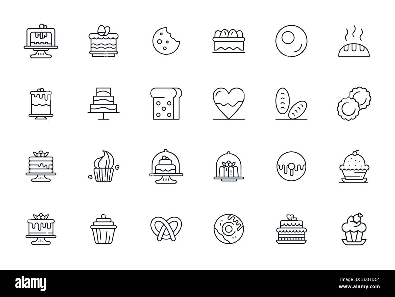 Exceptional collection of 24 Bold Line vector icons for Pastry ...
