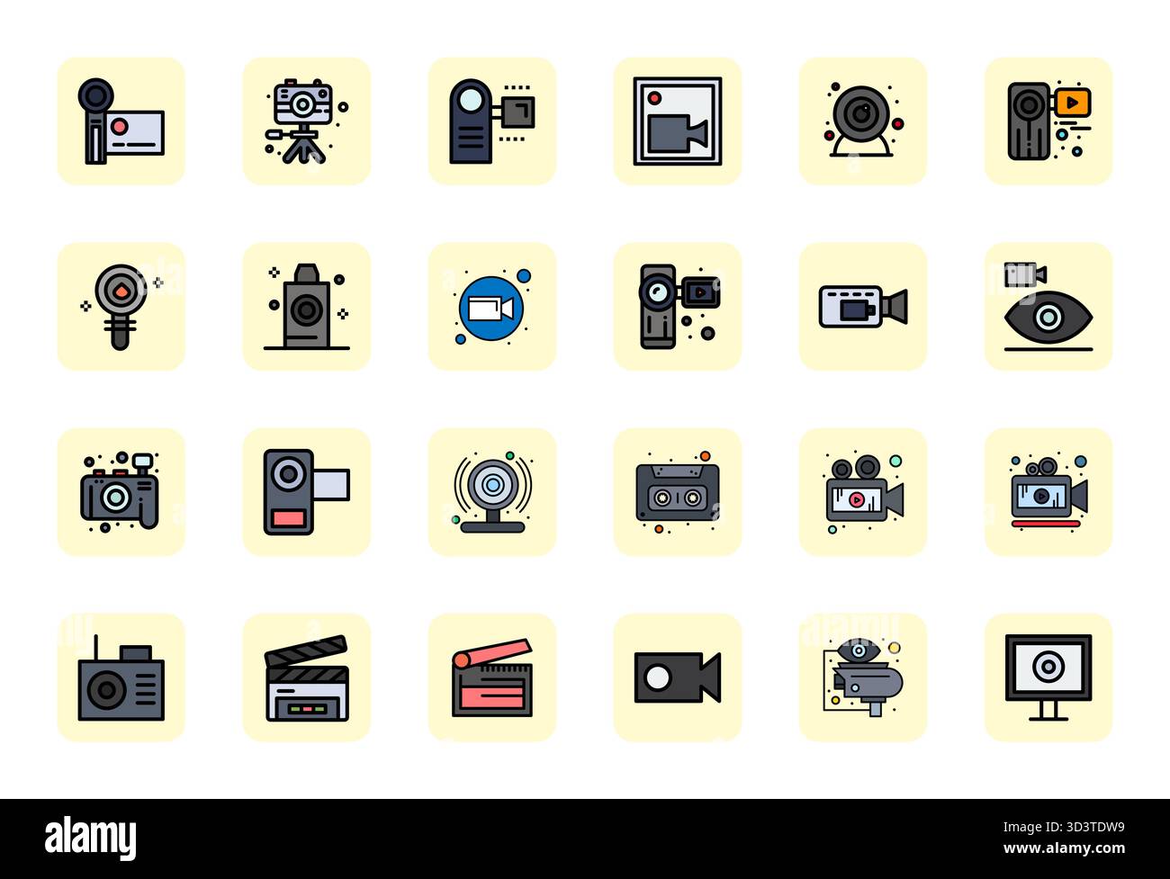 Future-ready pack of 24 vector icons themed around Recording Device ...