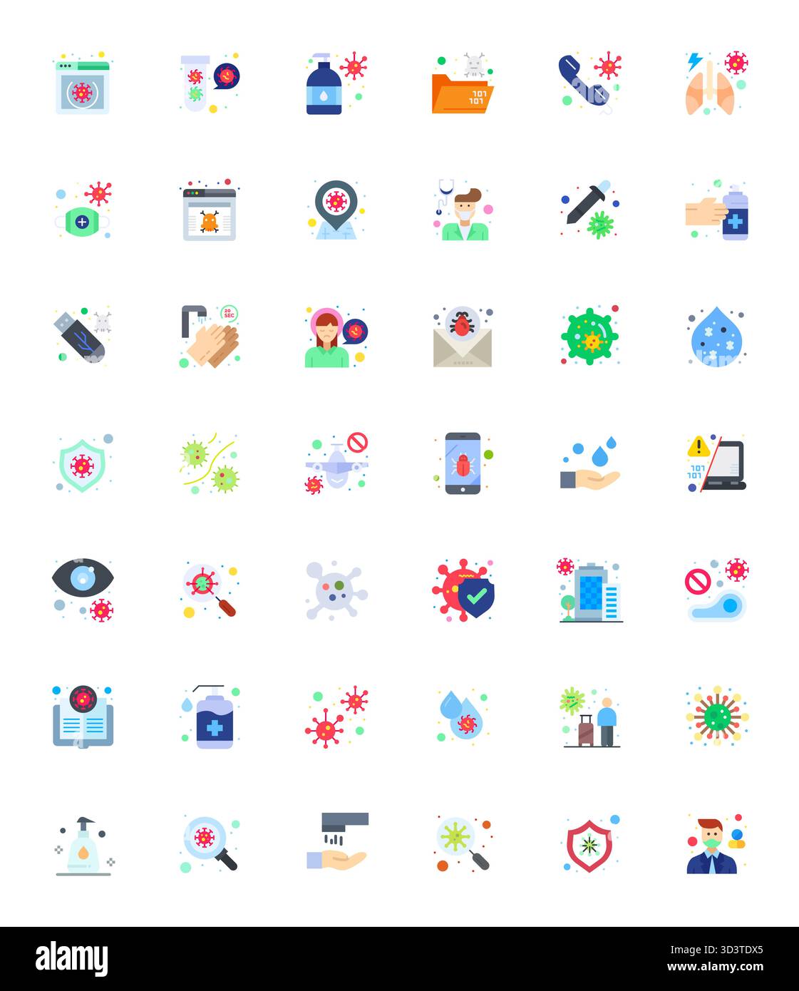 Revolutionary set of 42 Pixel Optimized vector icons inspired by Virus ...