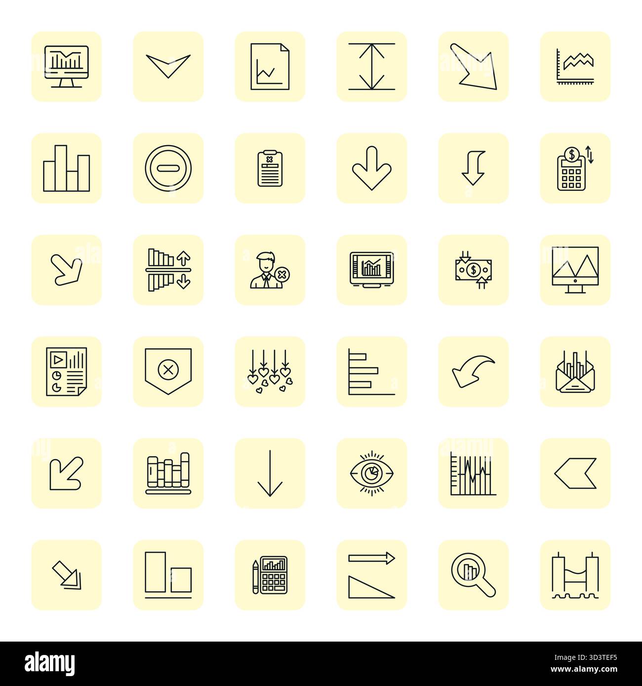 Revolutionary set of 36 Editable vector icons inspired by Decline ...