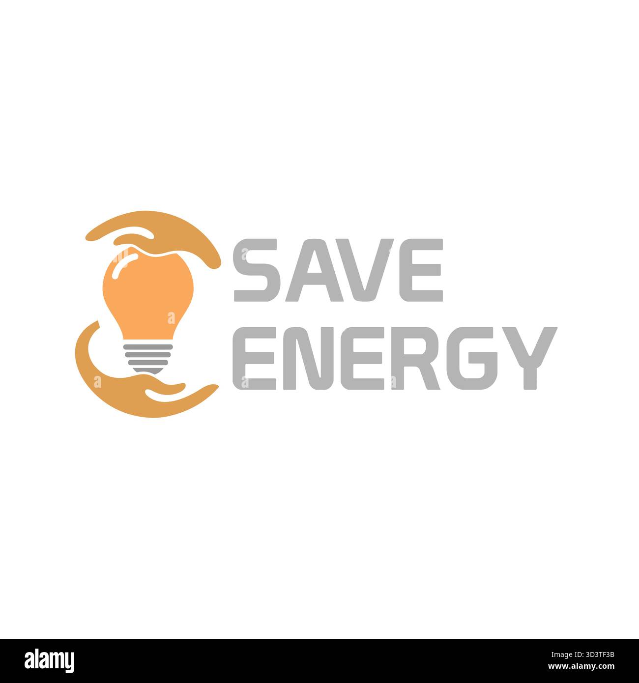Hands saving energy light bulb logo vector illustration conservation. Stock Vector