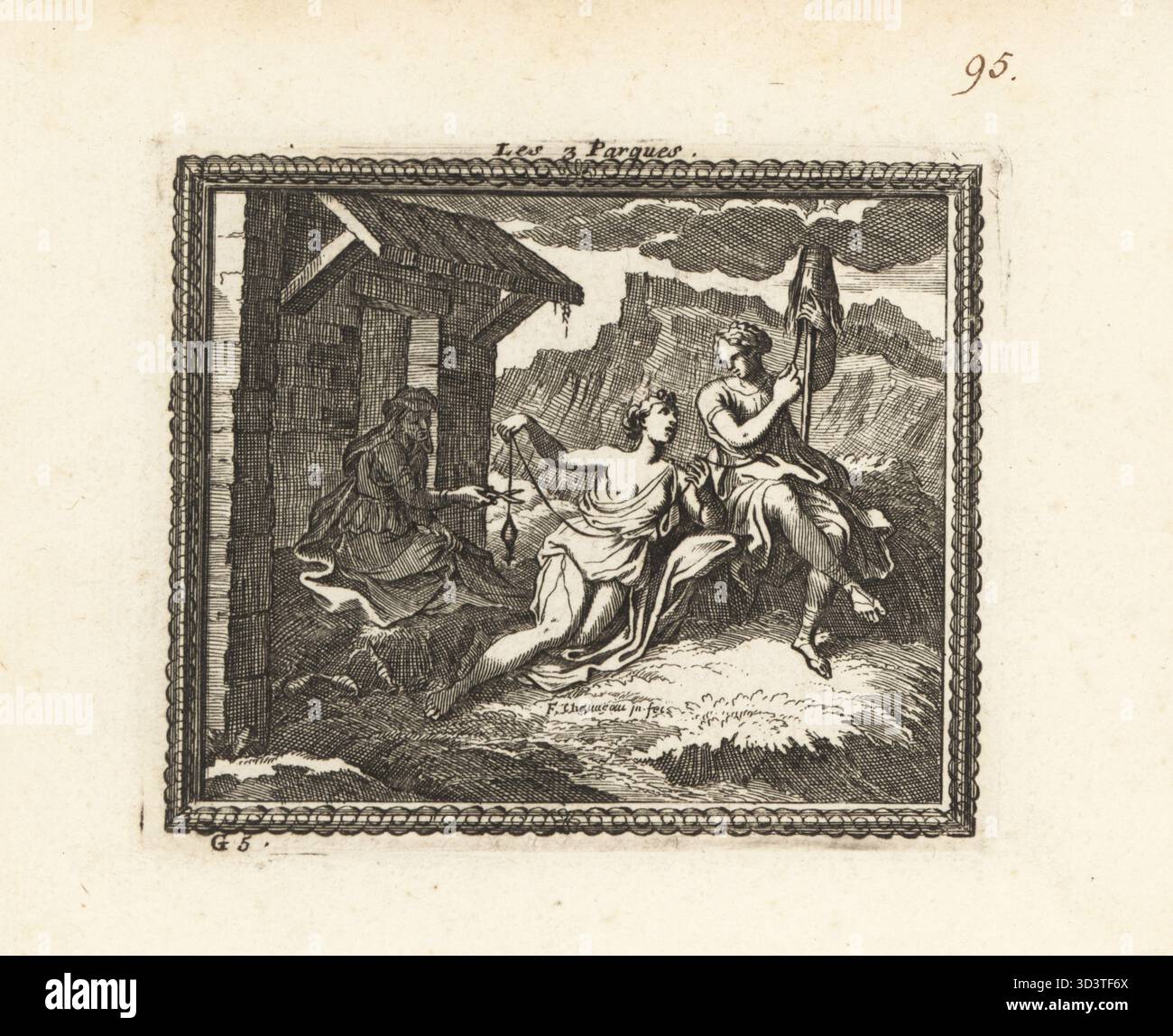 Atropos Scissors Thread The three Fates, Moirai or Parcae spinning and cutting the thread of ...