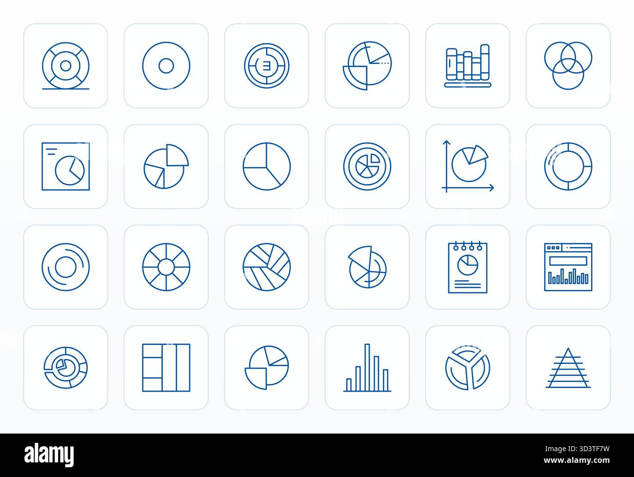 Distinctive pack of 24 Detail Enhanced vector icons inspired by Data Representation, crafted in Bold Line format at Retina Ready for memorable brand e Stock Vector