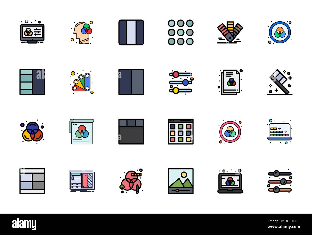 Complete package of 24 vector icons themed around Saturation ...
