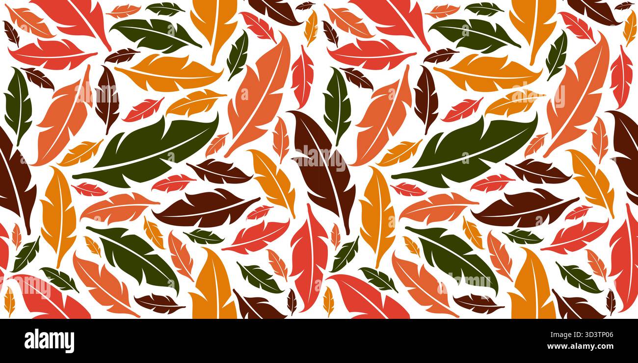 Abstract Leaves Seamless Pattern Design. Organic Leaf Background Stock Vector