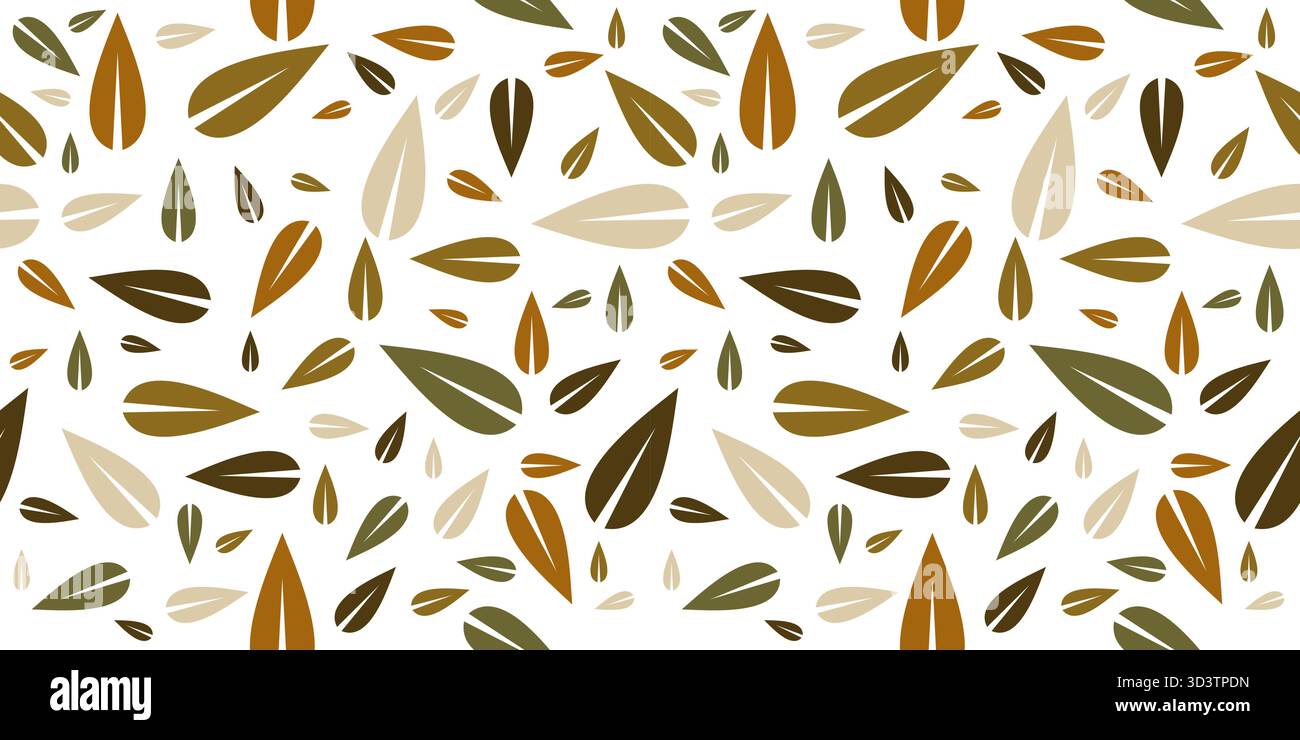 Seamless pattern vector leaves on a white background Stock Vector