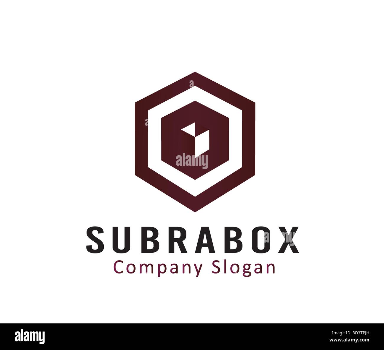 Subrabox Hexagon Abstract Logo Vector Stock Vector