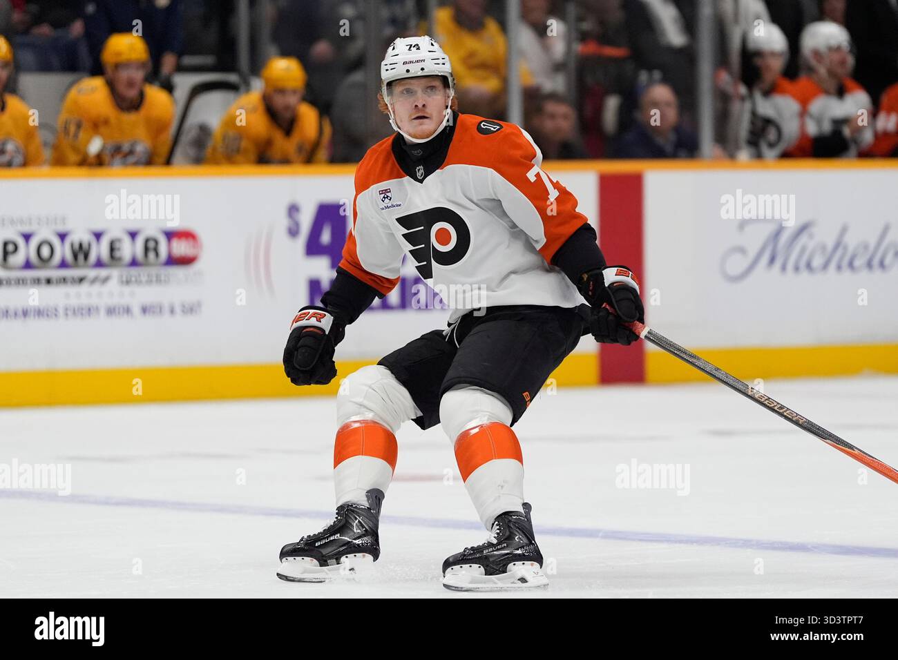 Philadelphia Flyers right wing Owen Tippett (74) plays during the first ...