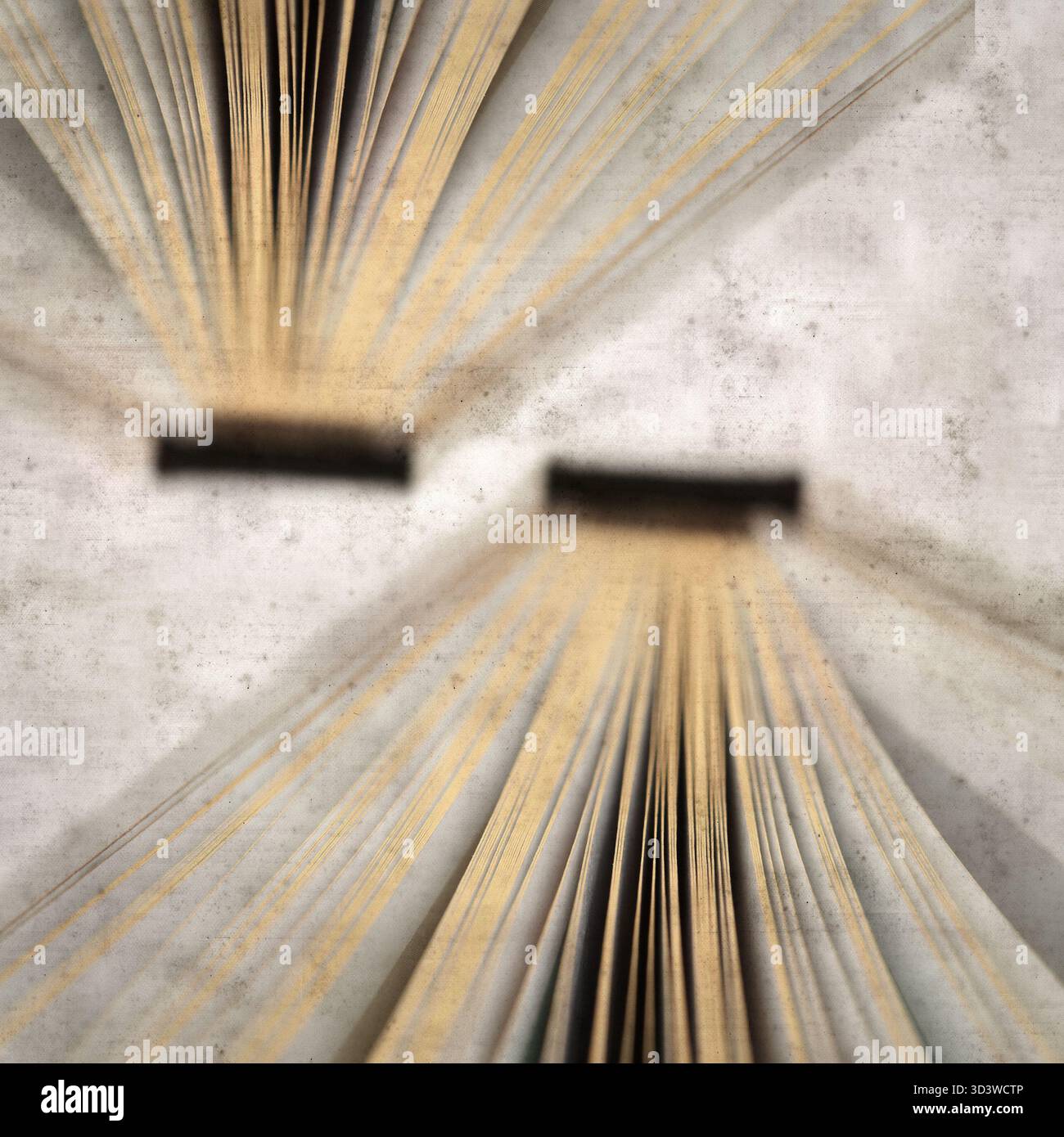 stylish textured old paper square background with book with bookblock ...