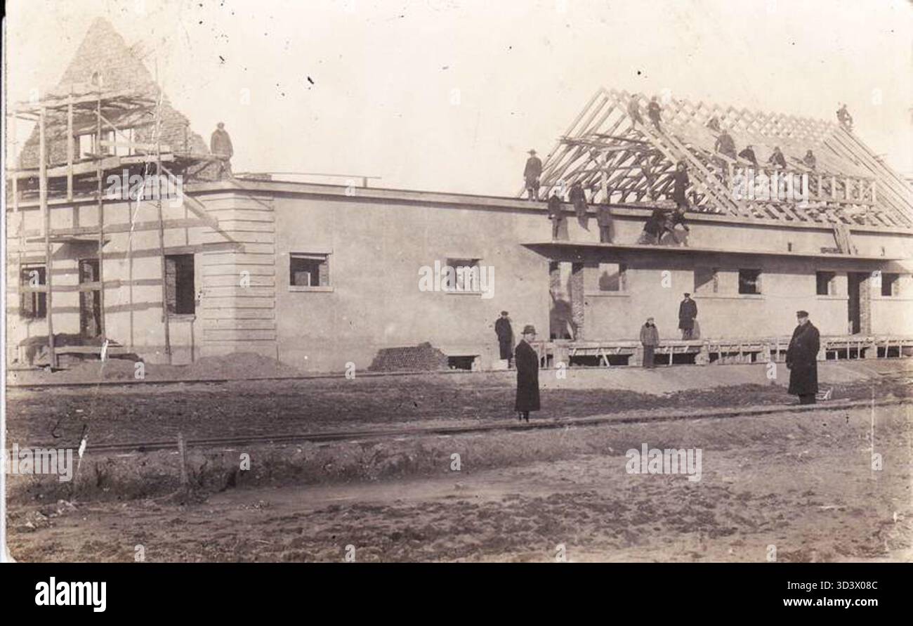 An interwar photo of Linkuva train station in Lithuania, capturing the ...
