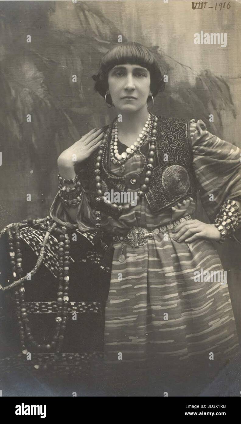 A portrait of Leda Rafanelli, taken in 1916. Rafanelli was an Italian ...