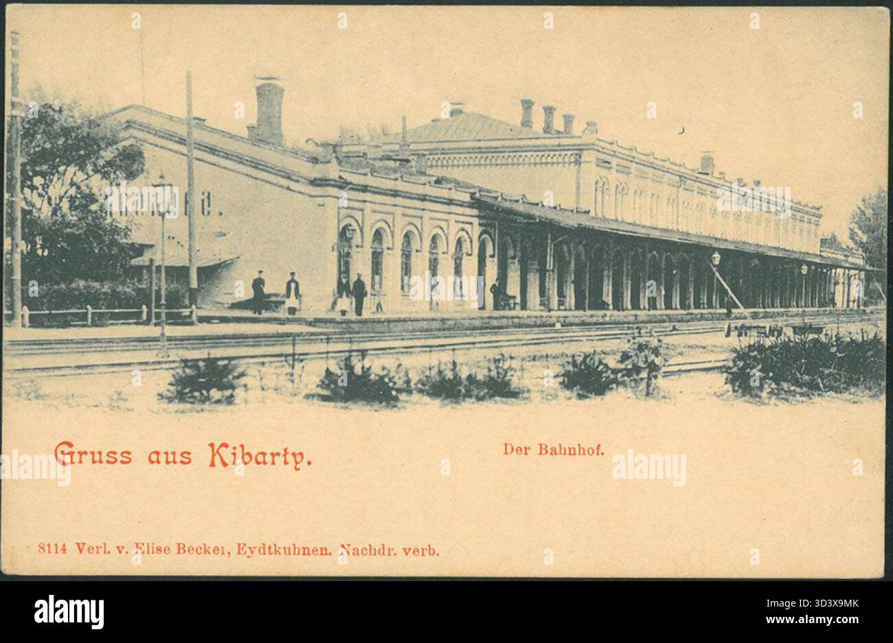 Another historic photograph of Kybartai railway station, taken around ...