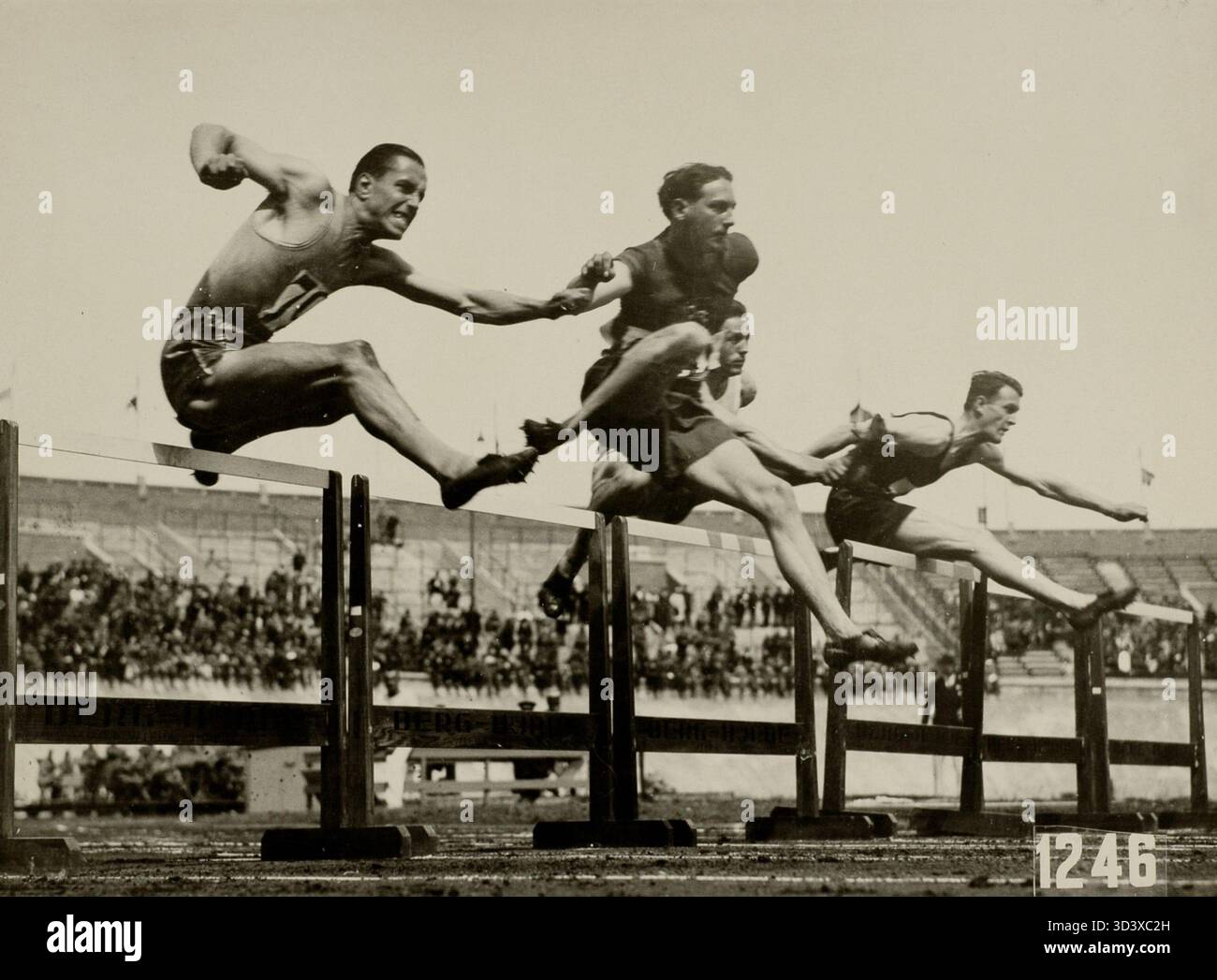 Olympic Games, Amsterdam 1928: A moment from the 110-meter hurdles ...