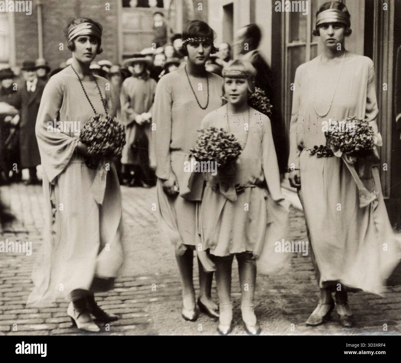 The wedding of Lady Louise Mountbatten and the Crown Prince of Sweden at  the Chapel Royal , St James 's Palace . The Marquess and Marchioness of  Milford Haven with their two