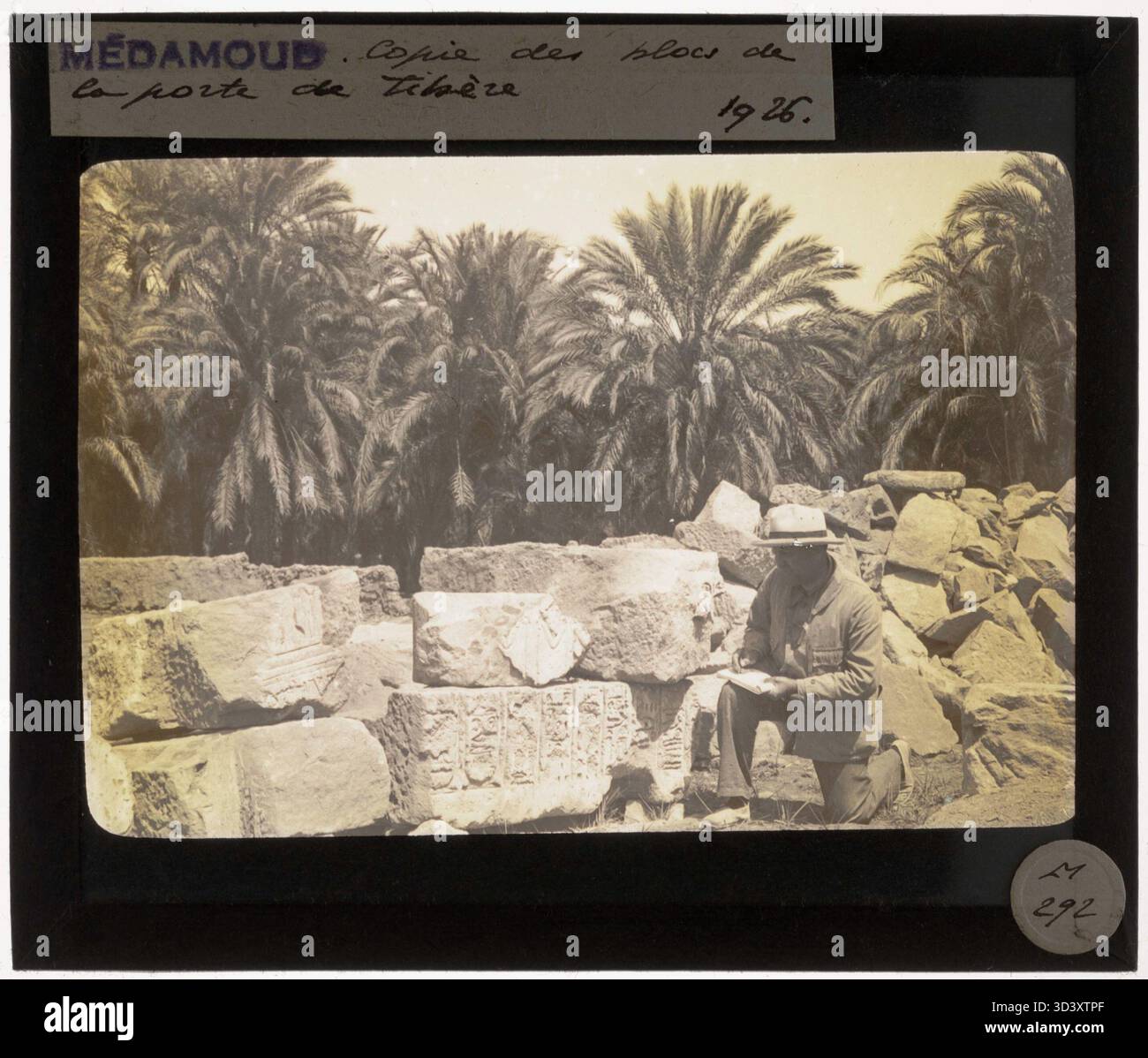 In this photograph, Fernand Bisson de la Roque continues copying the ...