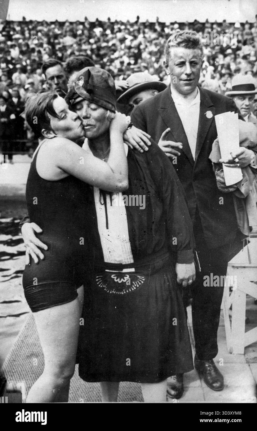 At the 1928 Olympic Games in Amsterdam, 'Ma' Braun embraces her ...