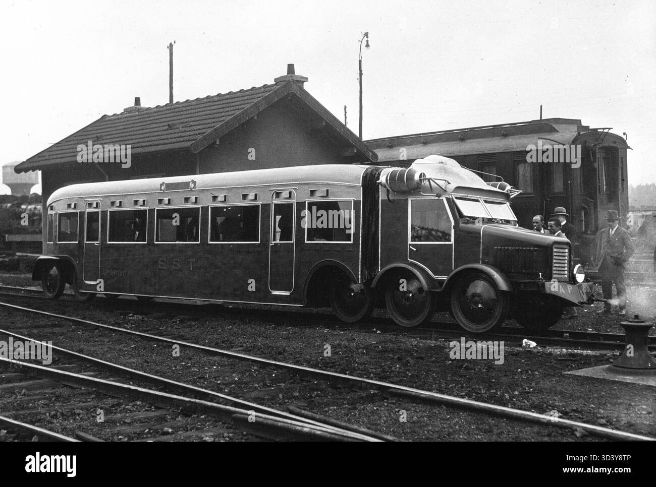 This image from 1931 features the new Micheline train of the Compagnie ...