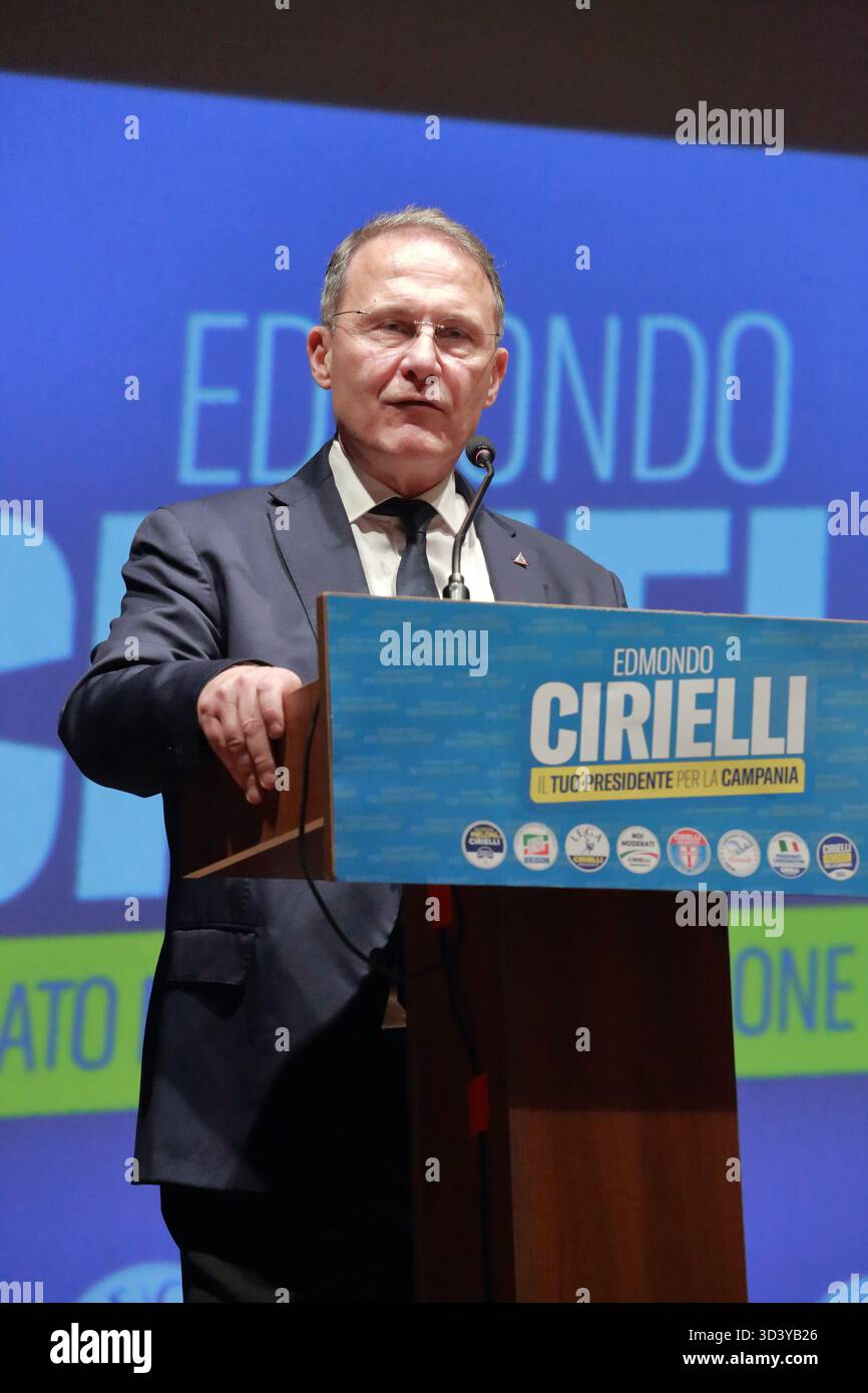 Regional elections of November 23,2025, for the President of the Campania Region. Center-right candidate Edmondo Cirielli is running.in photo Cirielli - Stock Image