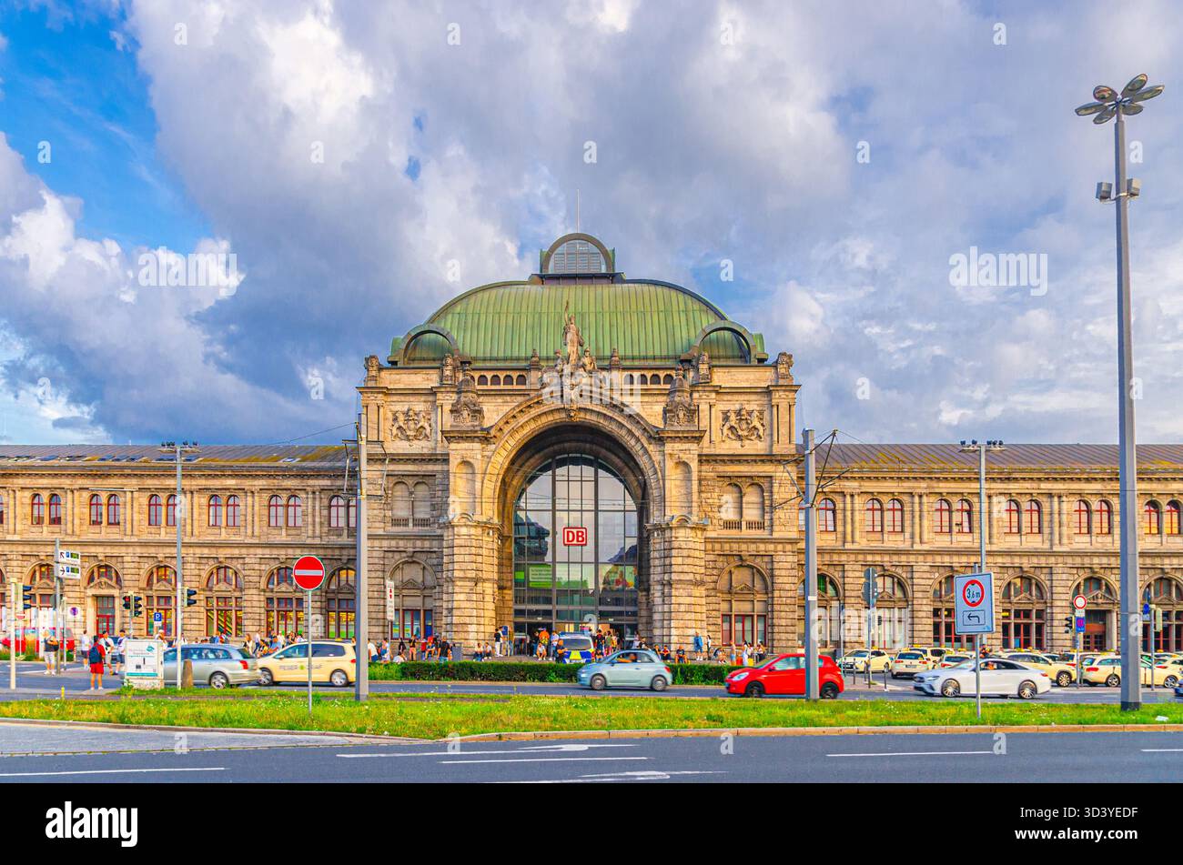 Nuremberg, Germany, July 14, 2024: Nuremberg Central Station Nurnberg Hauptbahnhof main railway station Neo-Baroque Neo-Renaissance style building in Stock Photo