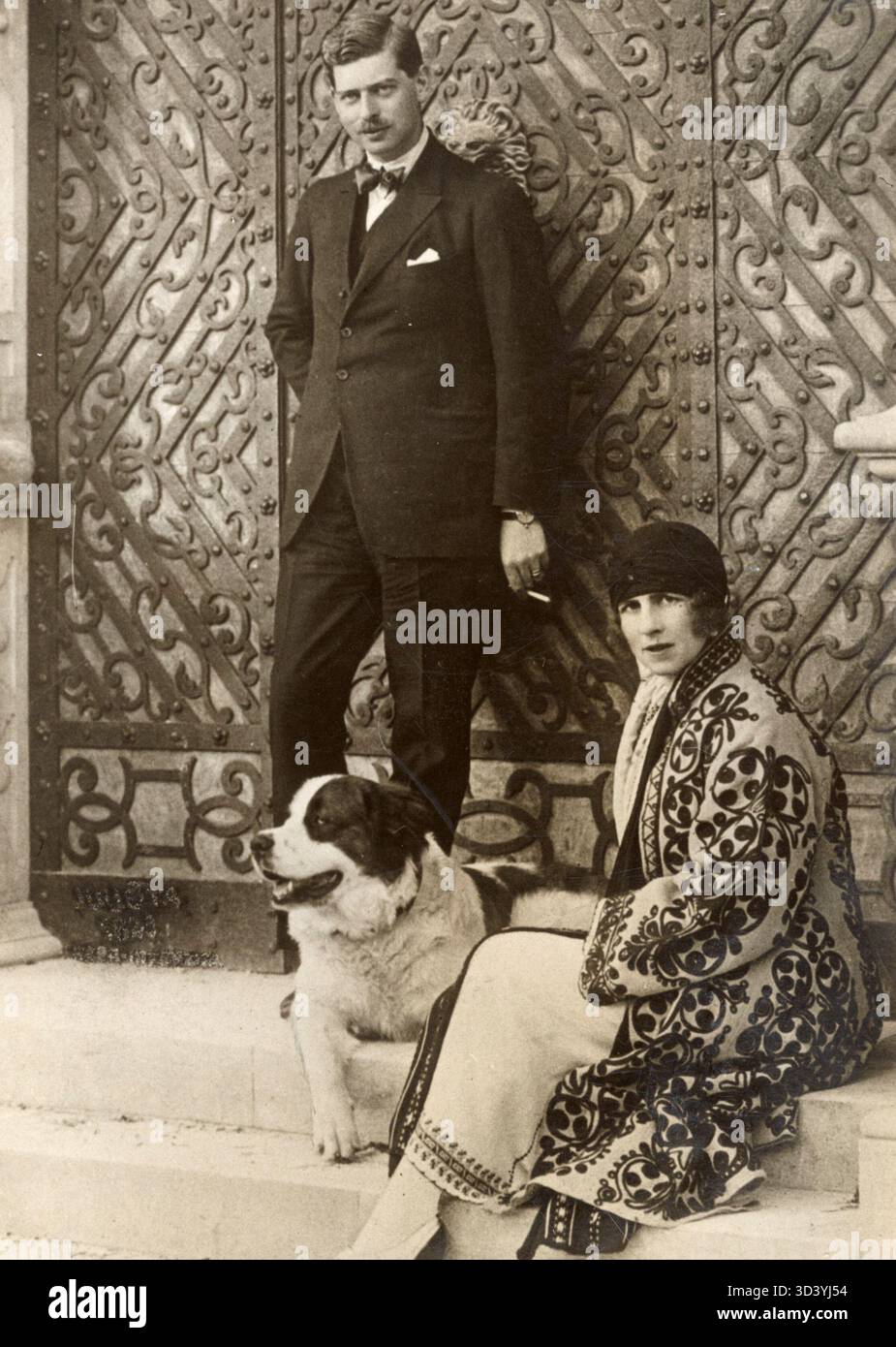 Prince Carol II of Romania with his wife, Princess Helena of Greece, in ...