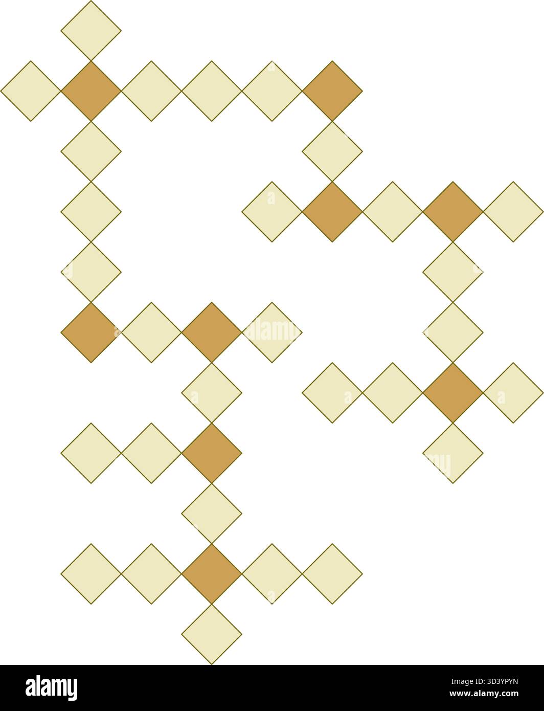Abstract geometric pattern resembling a complex vector puzzle or maze. Labyrinthine structure, diamond shapes Stock Vector