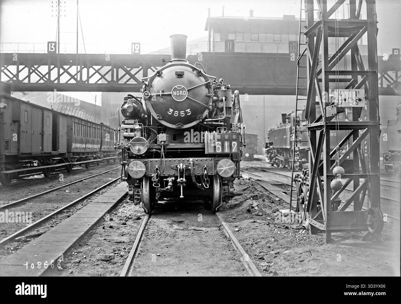 1926 Train This 1926 photograph shows the front of a Paris Nord locomotive with ...