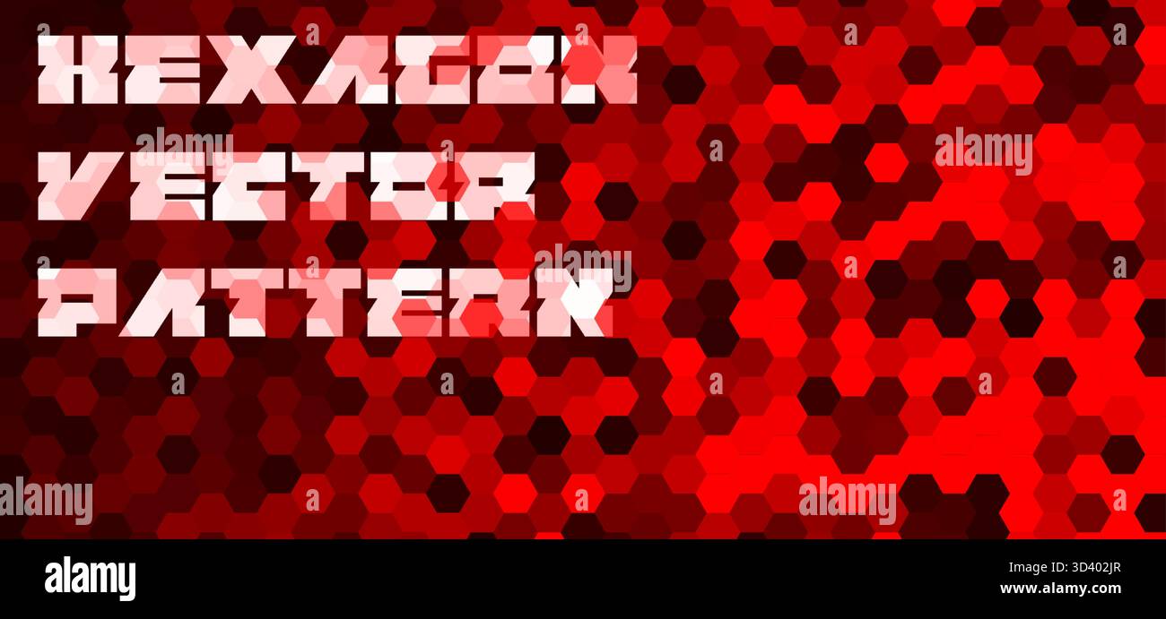 Hexagon pattern red geometric hexagonal background, abstract digital honeycomb backdrop tech mosaic texture for Web, app, presentation, poster. Hex Stock Vector