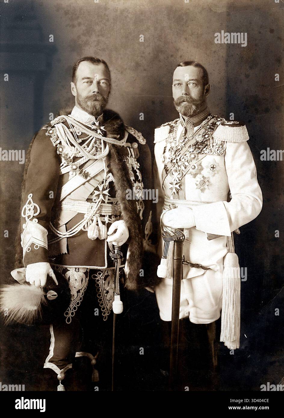 An official portrait of King George V of England with his cousin Tsar ...