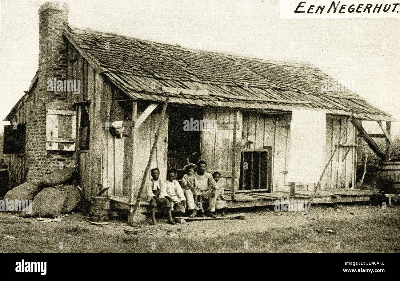 Residents Dutch In 1916, a wooden hut in Louisiana, part of Dutch settlements, is shown ...