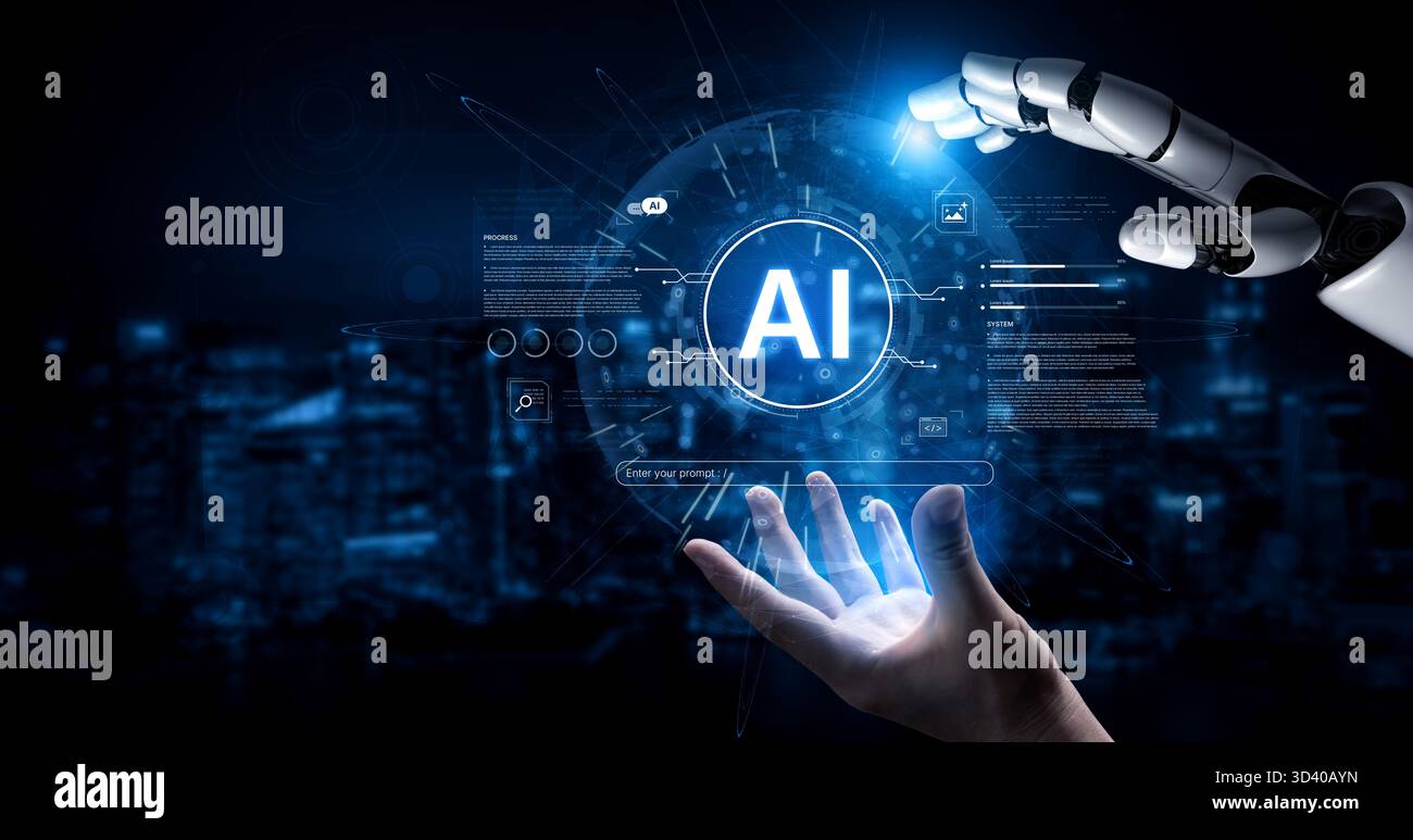 A generative AI assistant displays its core system interface. This view ...