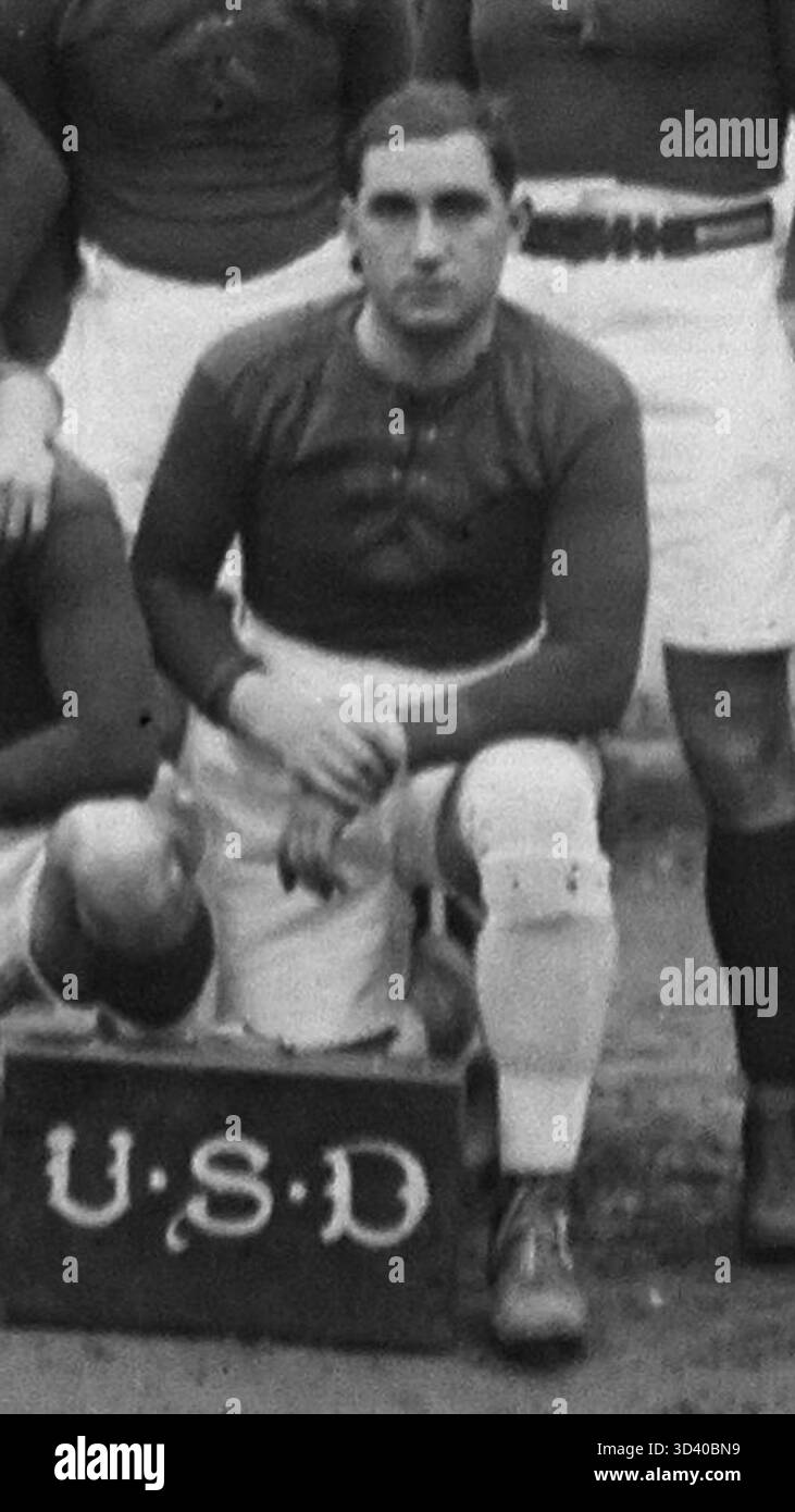 This photo from December 25, 1928, shows the U. S. Dax rugby team at ...