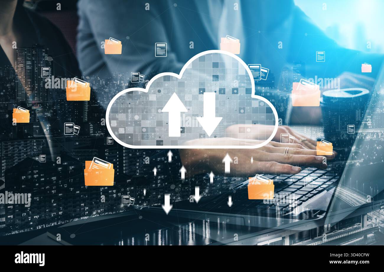 Cloud computing enables digital growth with secure data storage, scalable infrastructure, and strategic cloud-based business solutions. Vouch Stock Photo