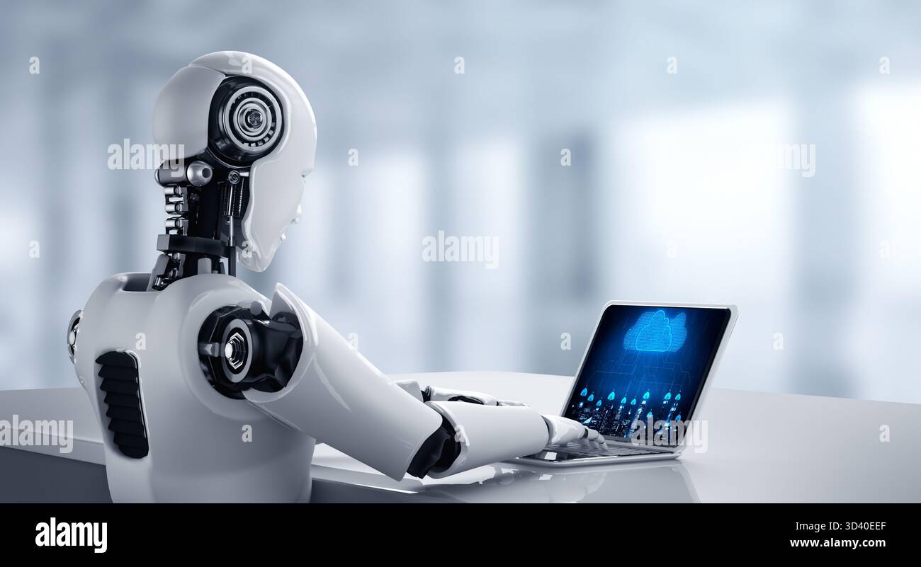 Cloud computing software for modish remote work and personal data storage Stock Photo