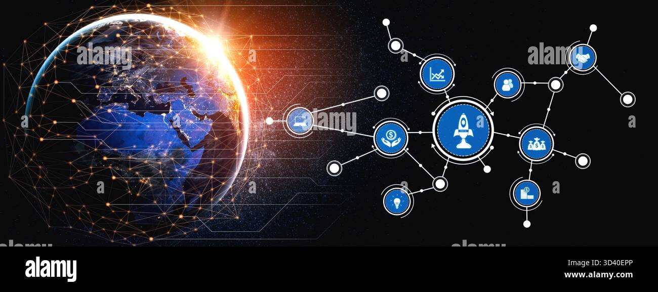 This image depicts a visual representation of global connectivity with ...