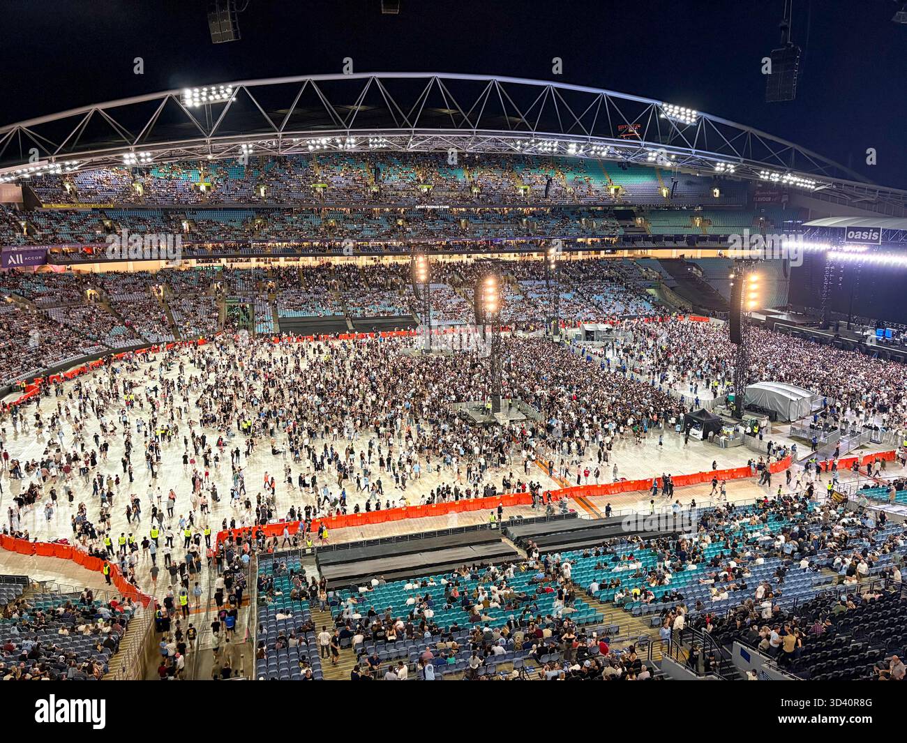 Oasis Live 25 tour, Accor Stadium Sydney, Oasis fans inside the stadium waiting for Oasis concert to begin, NSW, Australia - Smartphone Captured Stock Image