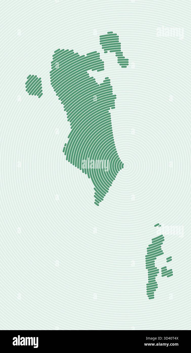 Bahrain shape rings. Country map formed by stacked circles. Bahrain boundary shape design. Modern vector illustration. Stock Vector