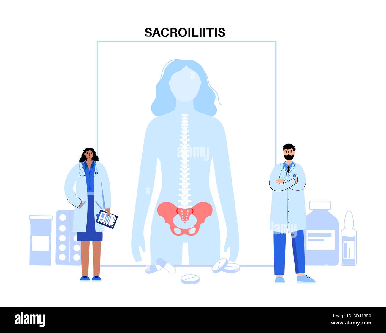 Illustration of sacroiliitis treatment. Sacroiliitis is an inflammatory ... - Morning Sickness Medication Sacroiliac Pain