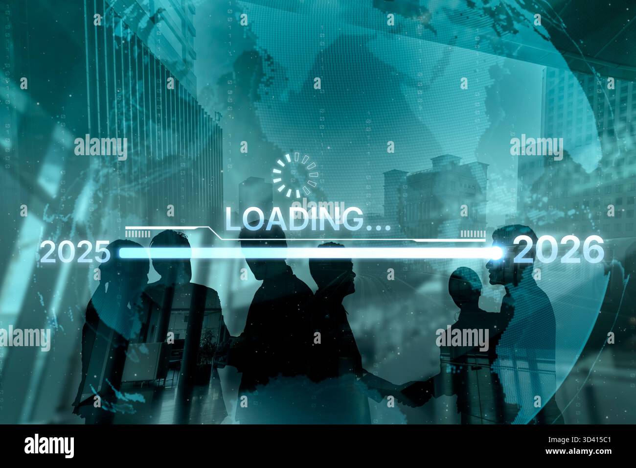 Visualizing the shift from 2025 to 2026. Progress bar symbolizing ...