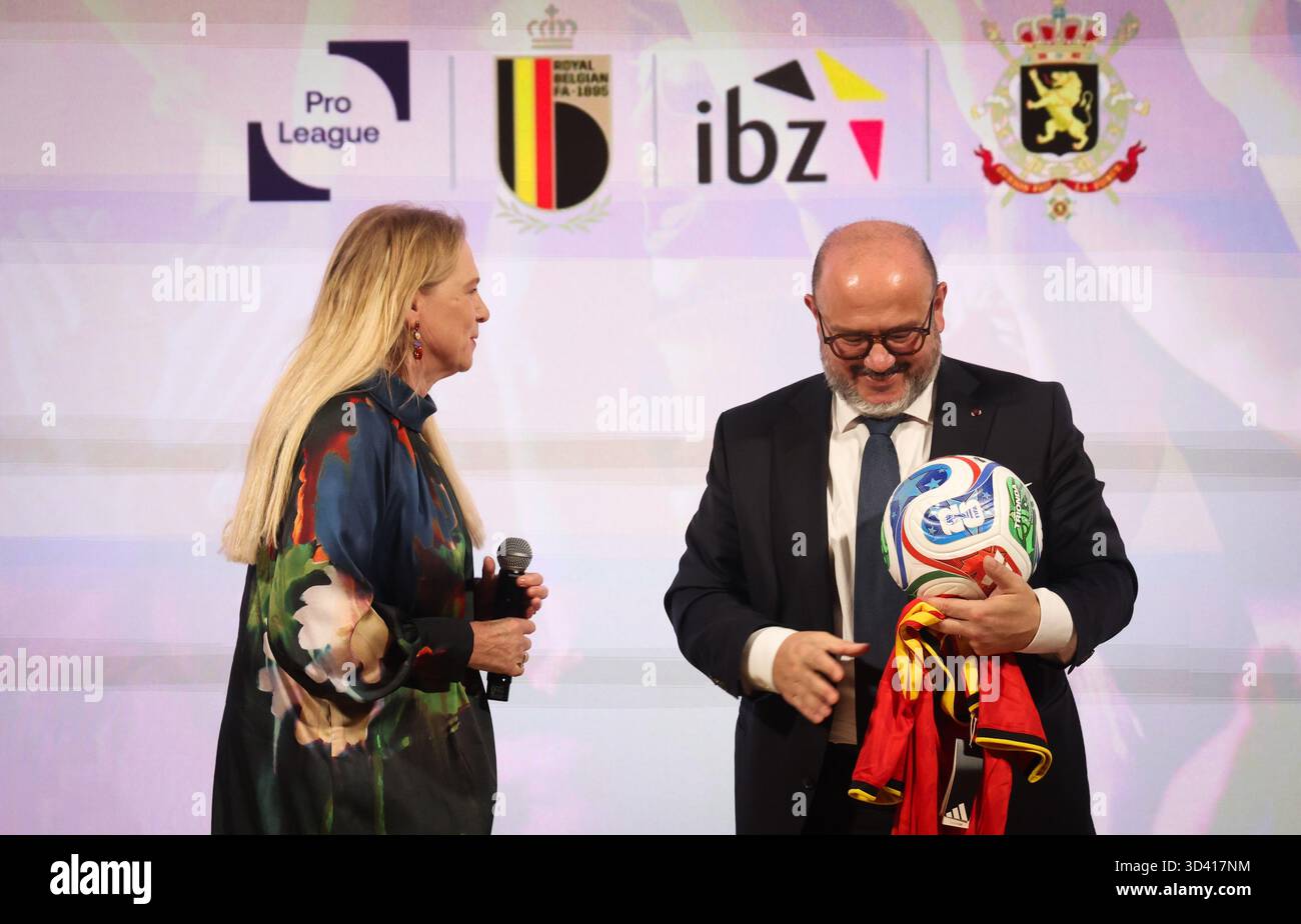 RBFA chairwoman Pascale Van Damme and Minister of Interior Bernard ...