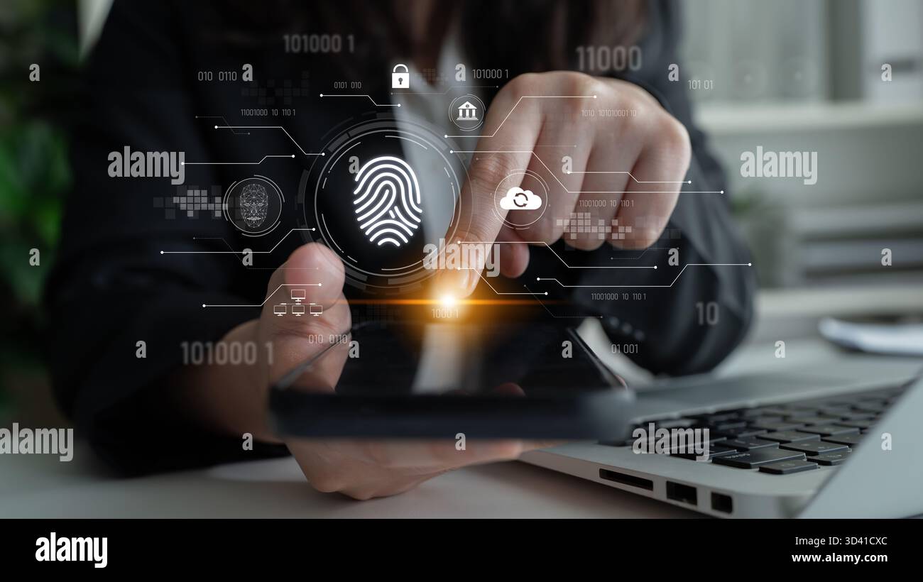 Biometric fingerprint identification and cybersecurity system ensuring ...