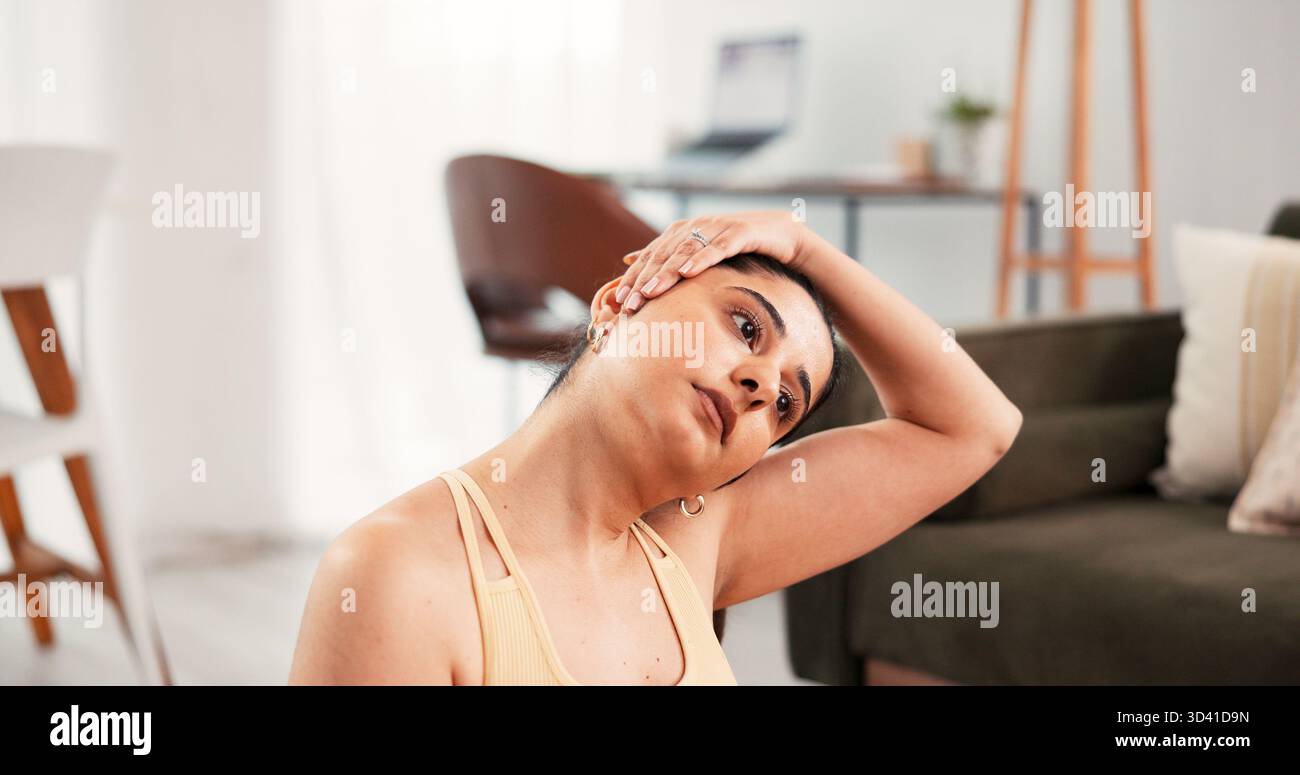 Yoga stretching neck girl hi-res stock photography and images - Alamy