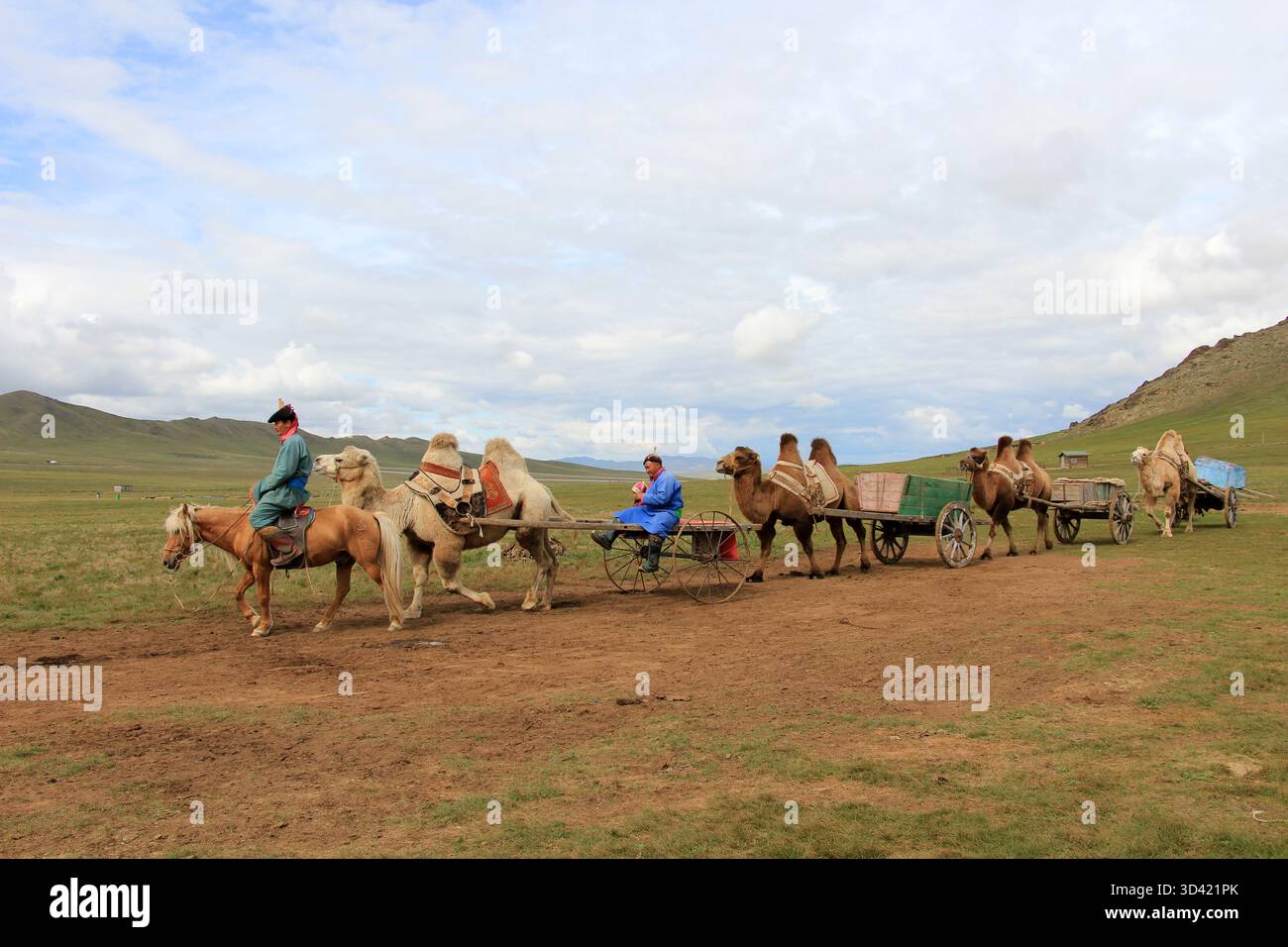 Nomadic farmers in a rural area of Mongolia. Farmers in traditional ...