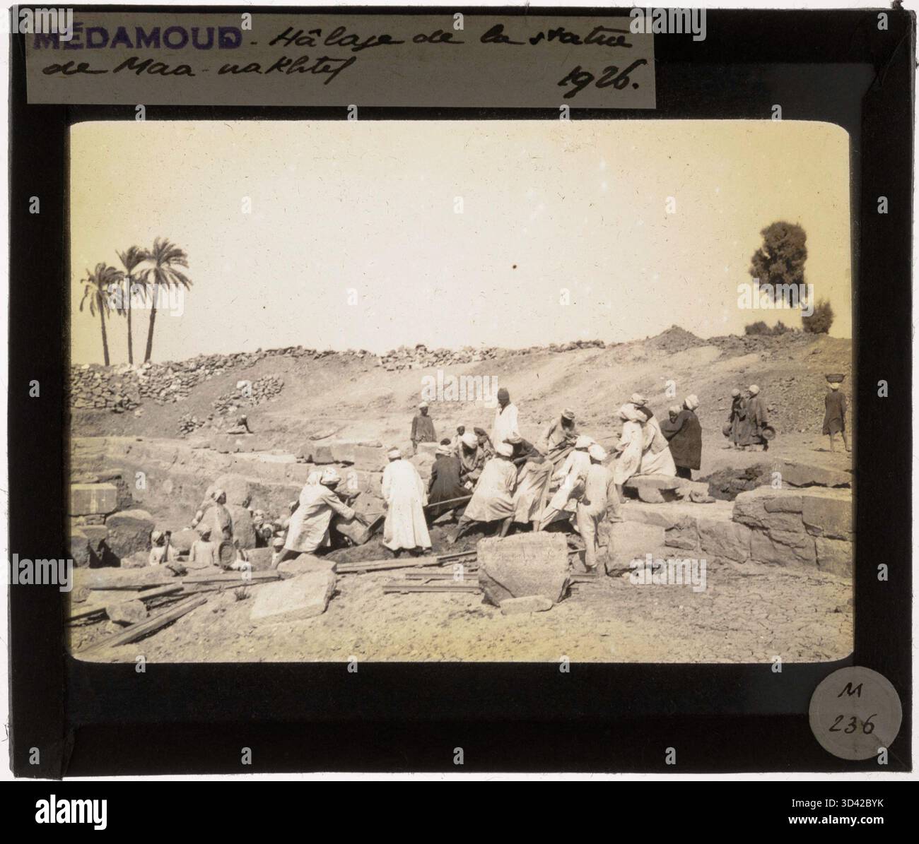 Statue Hoisting This glass diapositive from 1926 captures workers at the Temple of ...