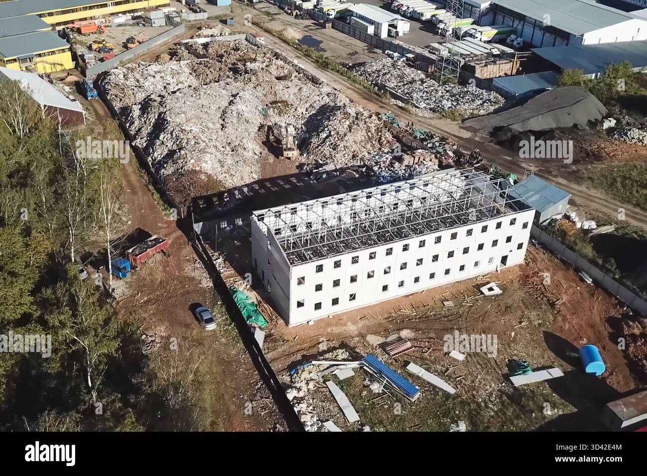 Building Garbage Platform Construction garbage warehouse. Construction garbage. Garbage dump, top ...