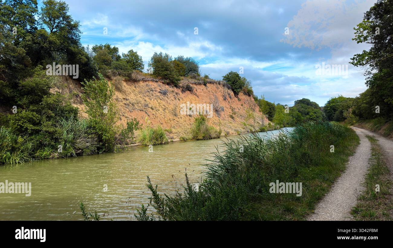 Canal du Midi Cycle Path in France Stock Photo