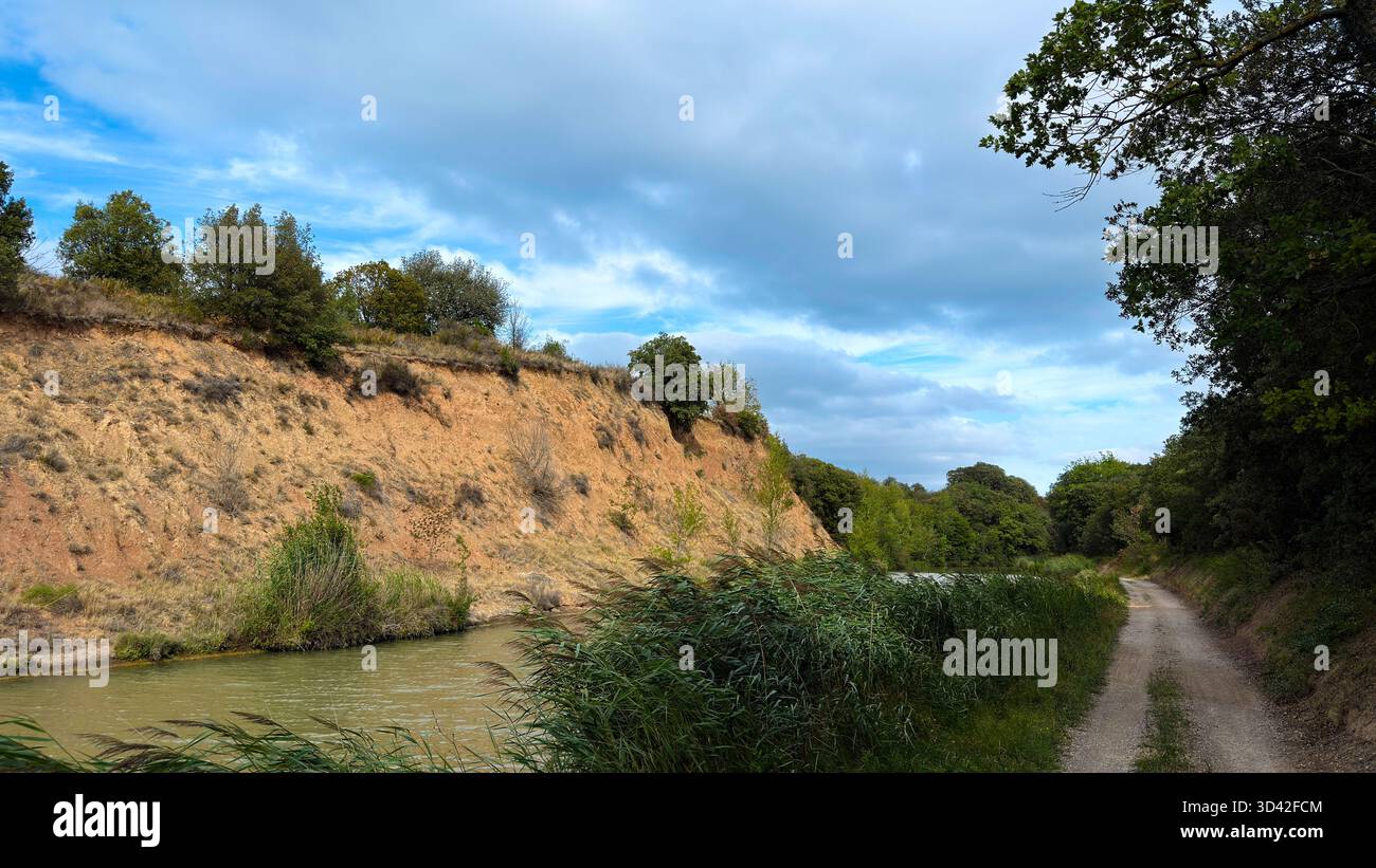 Canal du Midi Cycle Path in France Stock Photo