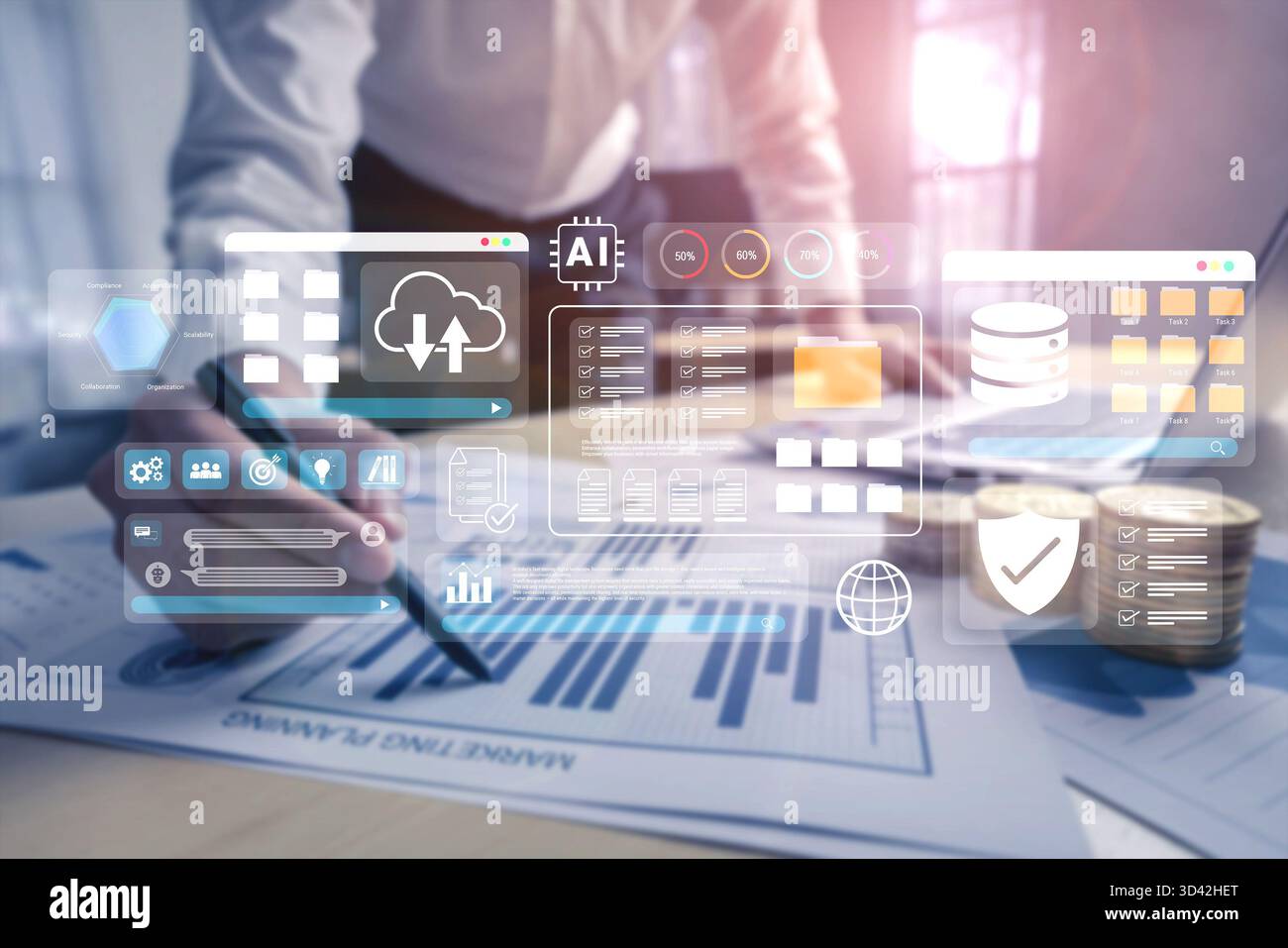 Digital file management system improves collaboration, enhances workflow, and supports secure cloud storage Parse Stock Photo