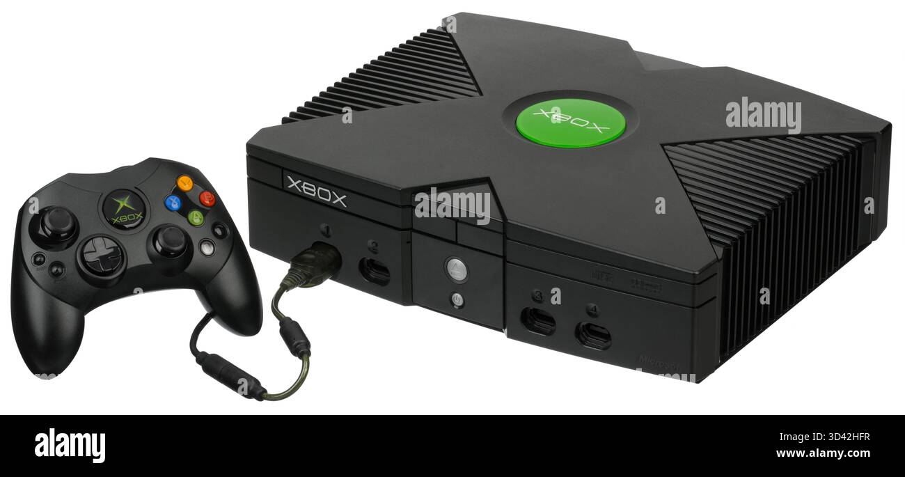 2001 Microsoft Xbox video game console with Duke controller Stock